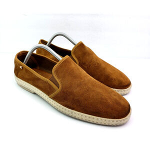 Rivieras Classic Mens Sz EU 43 US 10 Tan Brown Suede SlipOn Leisure Loafer Shoes